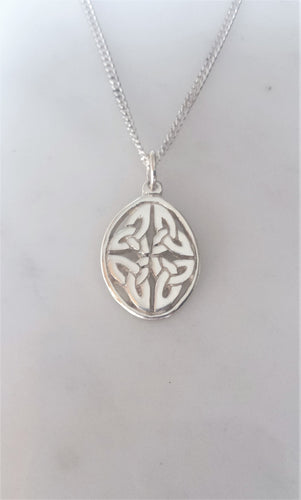 Celtic Oval Trinity Knot Necklace in sterling silver