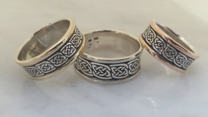 'Daonnan' - Continually; Always Celtic rings with raised borders