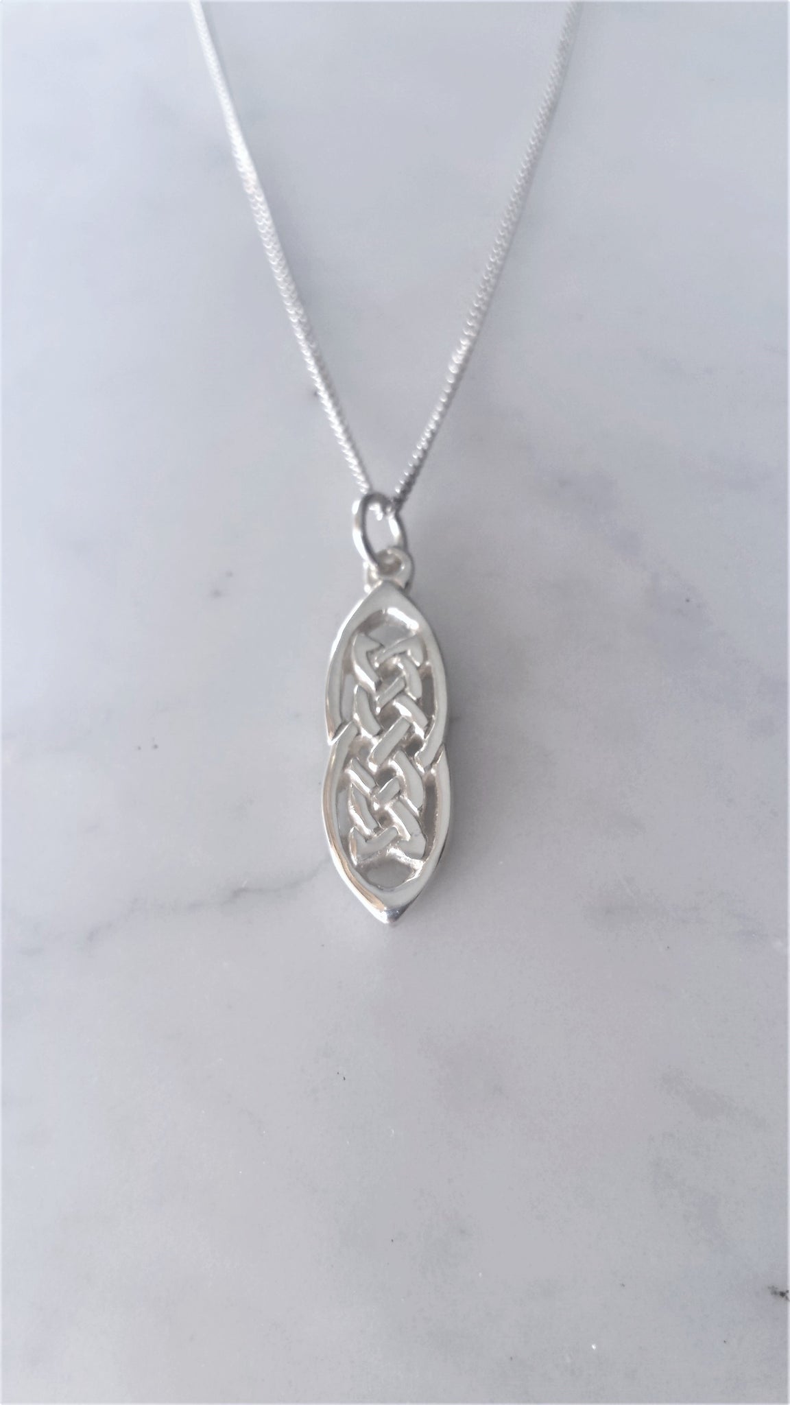 Celtic Shield Pendant Necklace in sterling silver