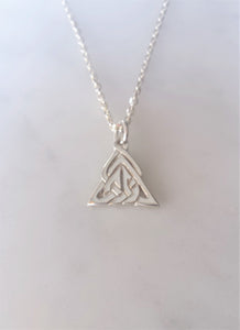 Celtic Trinity Heart Necklace in sterling silver