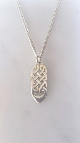 Celtic Knotwork Drop Pendant in sterling silver