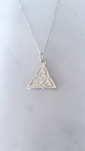 Celtic Double Trinity Knot Necklace in sterling silver
