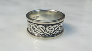 Birds in Sterling Silver with 14k gold raised borders