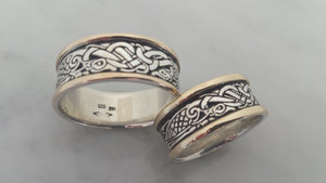 Zoomorphic Ring SS/14k size 9 & up width increase
