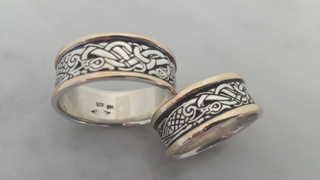 Zoomorphic Ring SS/14k size 9 & up width increase