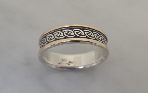 Na Mara in Sterling Silver with 14k raised borders