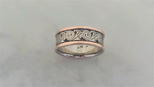 Wind in 14k gold with raised borders